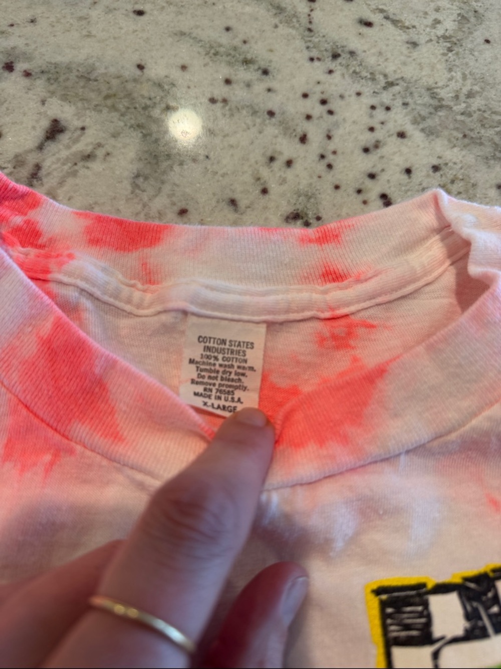 Vintage 90s Hey Mon Tie Dye Graphic T Shirt Made in USA XL - Picture 3 of 6